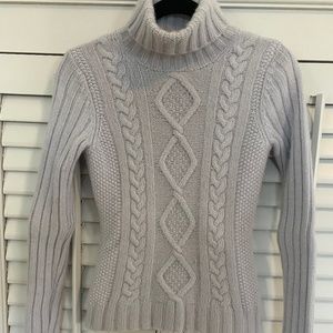 Light blue angora turtleneck sweater